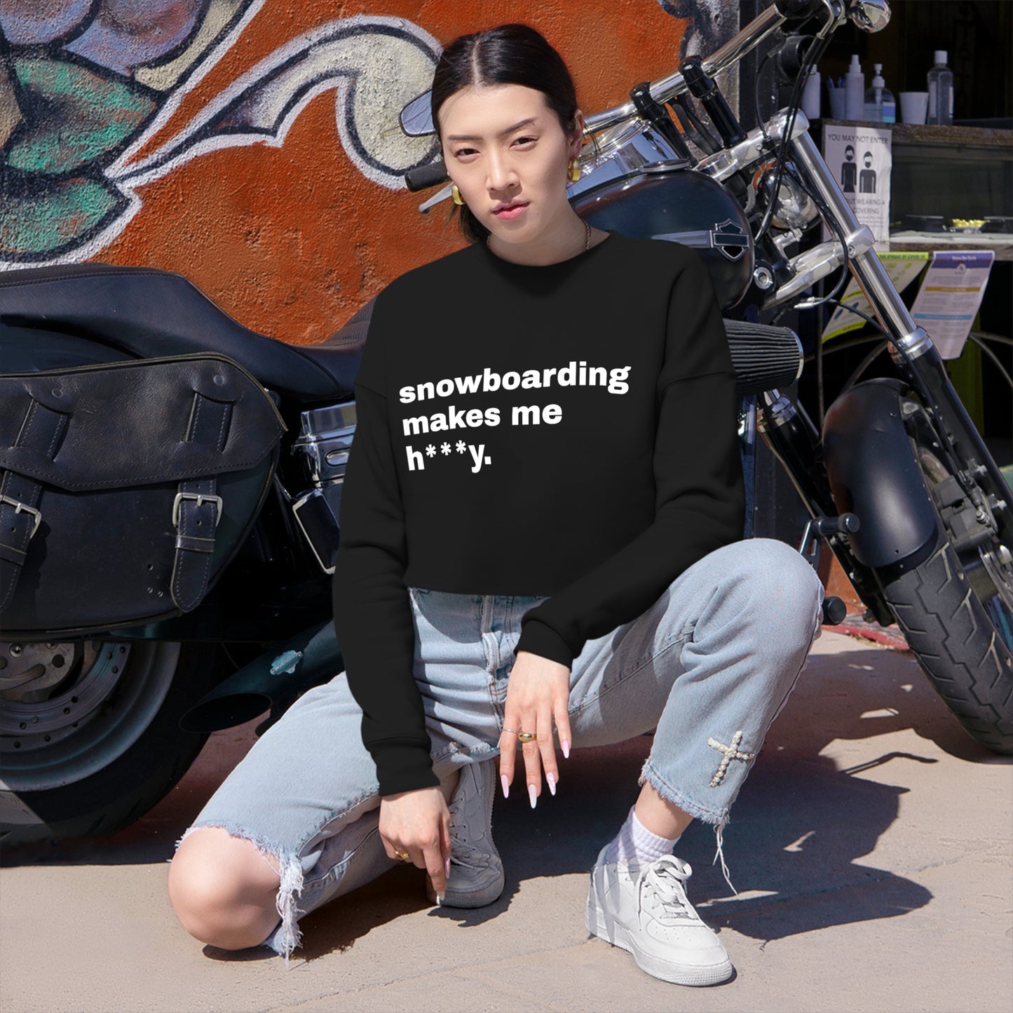 Snowboard Cropped Sweatshirt